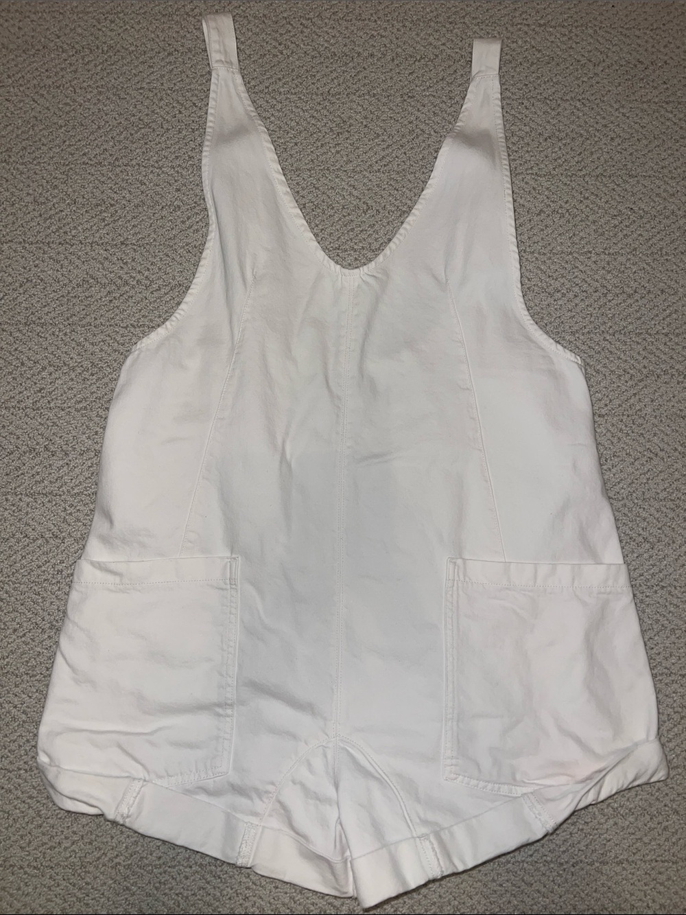 We The Free White short overalls